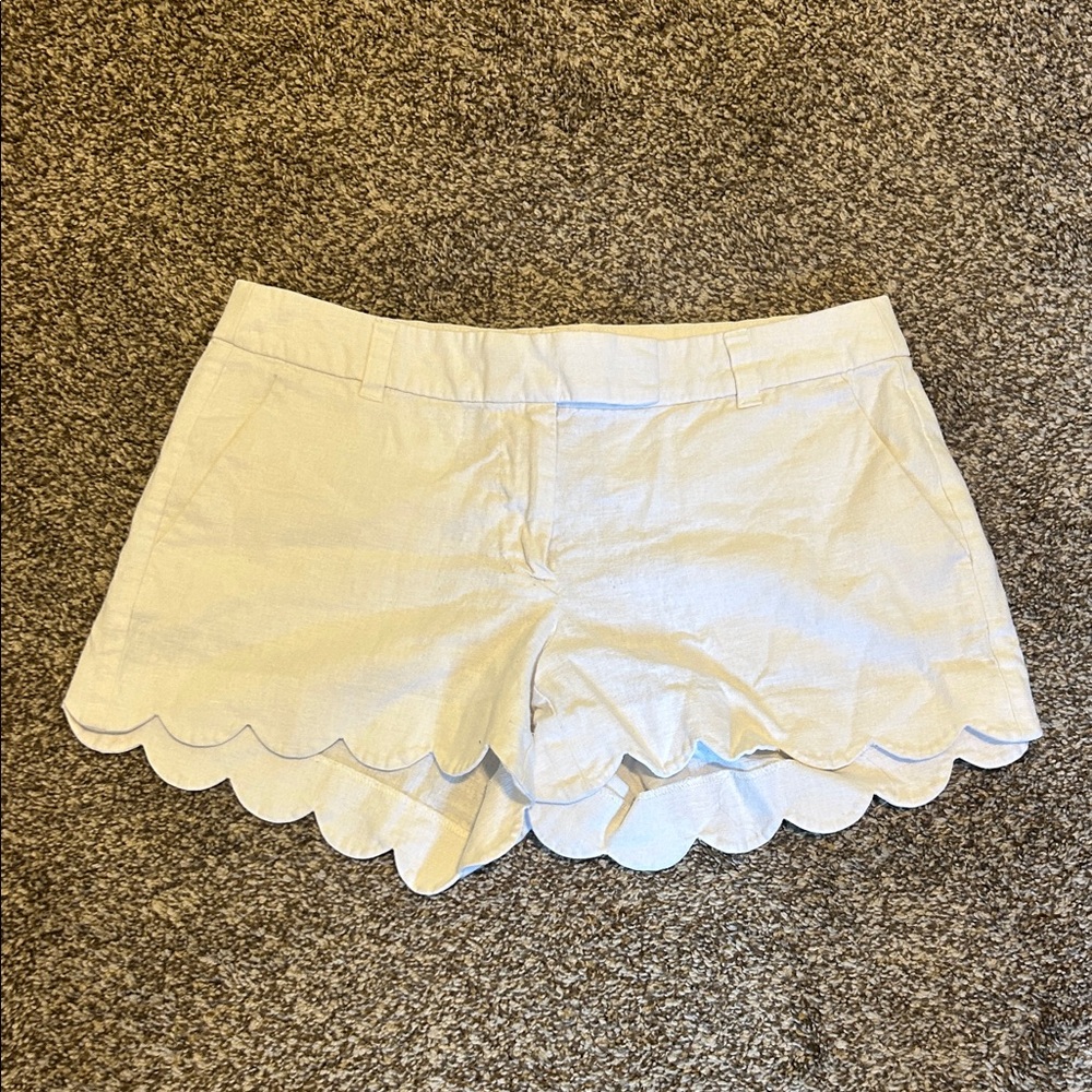J. Crew white Scalloped High Waist Shorts